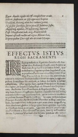 Effectus Istius Regii Sacramenti.