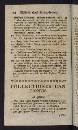 794-806, Collectiones Cantionum