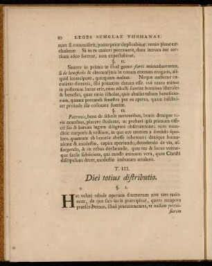 T. III. Diei totius distributio