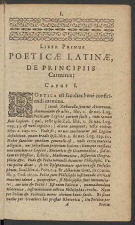 Liber Primus Poeticae Latinae, De Principiis Carminis
