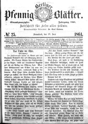 No. 25, Sonnabend, den 18. Juni 1866