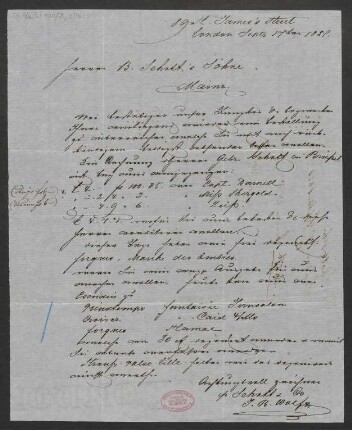 Brief an B. Schott's Söhne : 17.09.1851