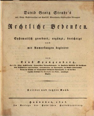 David Georg Strube's Rechtliche Bedenken, 3