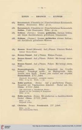 Eisen- Bronce- Kupfer (Nr. 185-203)