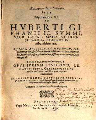 Antinomiae iuris feudalis