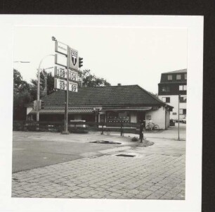Ist-Zustand der B 239 vor den Bauarbeiten 1988 im Bereich der Bahnbrücke. Detmold. Paulinenstr. Papierabzug