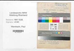Entnazifizierung Paul Wernheim , geb. 05.07.1915 (Ingenieur)