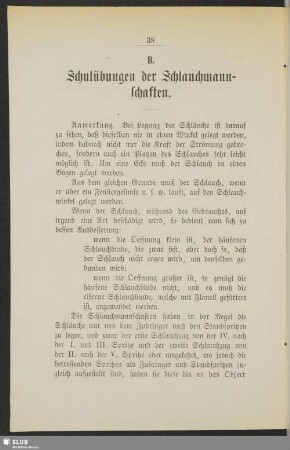 B. [D.] Schulübungen der Schlauchmannschaften