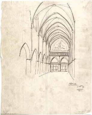 Schmidt, Heinrich von; Landau; Stiftskirche - Kircheninnenraum (Perspektive)