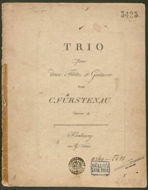 Trio pour deux flûtes et guitarre : oeuvre 15