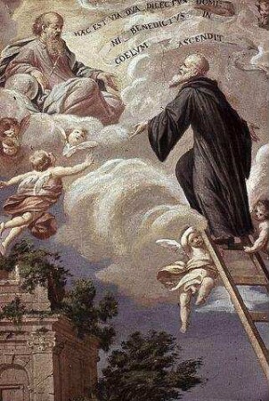 Vision des heiligen Benedikt von seiner Aufnahme in den Himmel