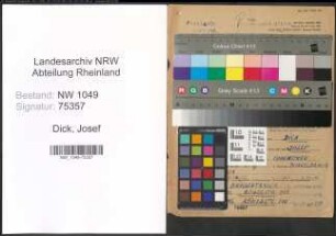 Entnazifizierung Josef Dick , geb. 18.09.1909 (Lehrer)