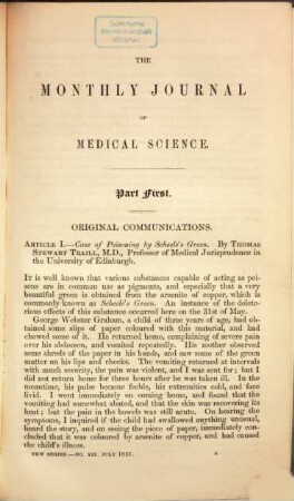 The Monthly journal of medical science. 4. 1851