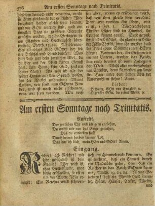 Am ersten Sonntage nach Trinitatis