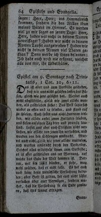 Epistel am 9. Sonntage nach Trinitatis, 1 Cor. 10, 6-11. - Epistel am Sanct Thomas-Tage, Ephes. 1, 3-6.