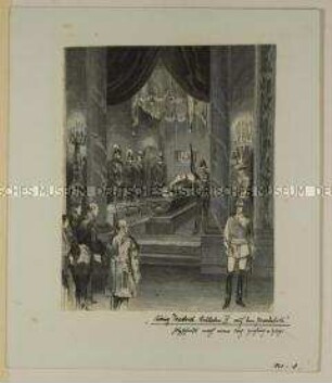 König Friedrich Wilhelm IV. auf dem Sterbebett (aus einer unbekannten Zeitschrift)