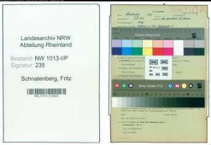 Entnazifizierung Fritz Schnatenberg , geb. 08.12.1886 (Polizeimeister)