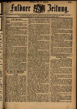 Ausgabe vom Montag, den 17. Januar 1887.