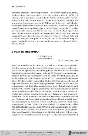 Der Stil der Morgenröthe