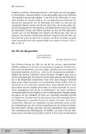 Der Stil der Morgenröthe