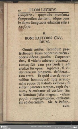 V. Boni Pastoris Gavdium