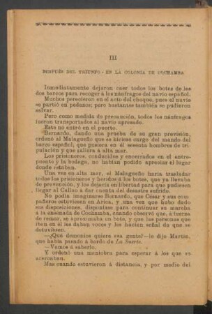 III - Después del triunfo - En la colonia de Cochamba