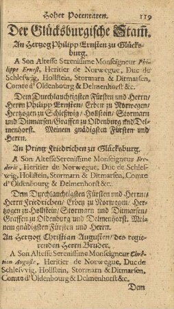 Der Glücksburgische Stam[m]