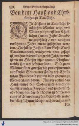 Von dem Haus und Christenheit zu Tacasuche.
