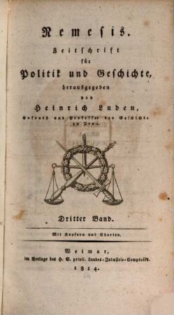 Nemesis : Zeitschrift für Politik und Geschichte. 3. 1814