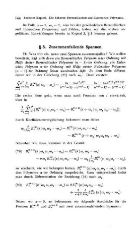 § 5. Zusammenfallende Spannen.