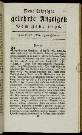 18tes Stück. Den 29ten Februar.