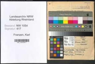 Entnazifizierung Karl Franzen , geb. 31.01.1887 (Bahninspektor)
