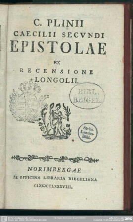 C. Plinii Caecilii Secundi Epistolae
