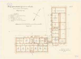 Joachimsthalsches Gymnasium, Templin: Beamtenwohnhaus und Wirtschaftsgebäude: Grundriss Keller 1:100