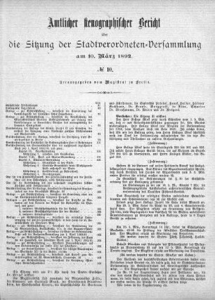 No. 10, 10. März 1892