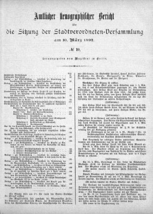 No. 10, 10. März 1892