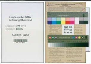 Entnazifizierung Lucia Kuethen , geb. 29.01.1913 (Verw.Angestellte)