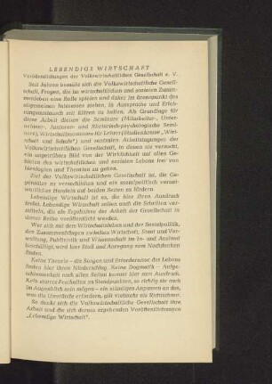 Lebendige Wirtschaft
