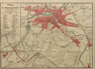Plan von St. Johann-Saarbrücken nebst Umgebung (Spicherer Schlachtfeld).