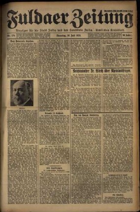 Ausgabe vom Dienstag, den 30. Juli 1929.