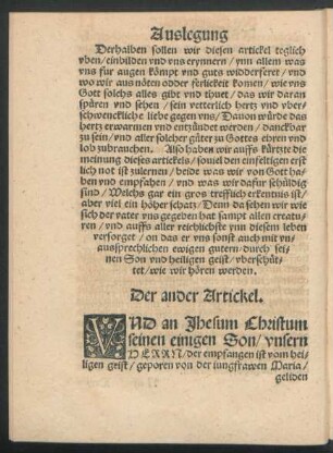 Der ander Artickel.