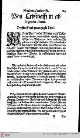 Titul 25 Von Erbschafft in absteigender Linien