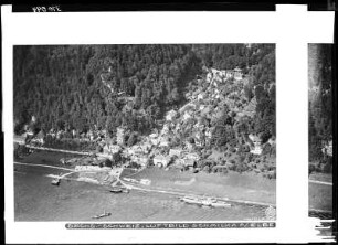 Schmilka (Bad Schandau-Schmilka). Ortsteilansicht. Luftbild-Schrägaufnahme von Südwest
