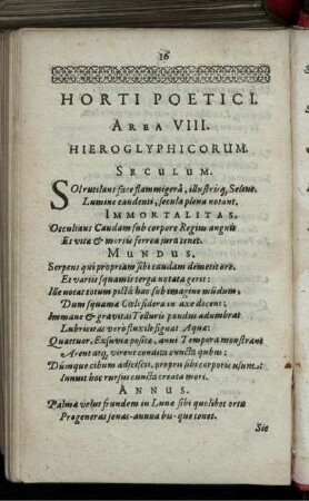 Horti Poetici. Area VIII. Hieroglyphicorum.