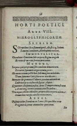 Horti Poetici. Area VIII. Hieroglyphicorum.