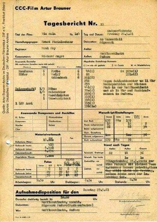 Tagesbericht Nr. 11 vom 26.05.1961