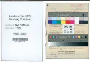 Entnazifizierung Josef Klein , geb. 14.07.1899 (Ausschneider)