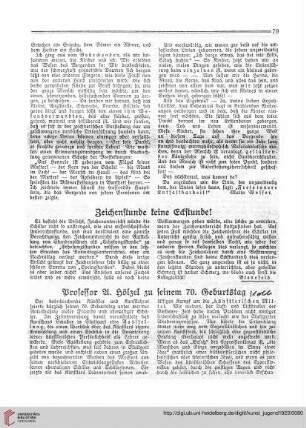 N.F. 3.1923 S.79-80: Professor A. Hölzel zu seinem 70. Geburtstag