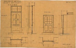 Fischer, Theodor; München - Laim; Wohnsiedlung Terraingesellschaft Neu-Westend - Haustüren (Grundrisse, Ansichten, Schnitte)