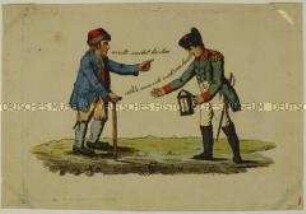 Karikatur auf Napoleon nach den Befreiungskriegen